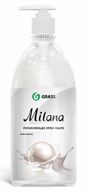 Фото 1/2 Мыло-крем жидкое Grass Milana увлажняющее, Жемчужное с дозатором 1,0 л, 126201