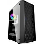 Powercase CMDM-L1 Корпус Diamond Mesh LED, Tempered Glass, 1x 120mm 5-color fan ...