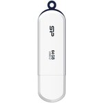Флешка USB Silicon Power Blaze B32 64ГБ, USB3.0, белый и синий [sp064gbuf3b32v1w]