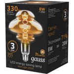 Gauss Лампа Filament BD160 8W 330lm 2400К Е27 gray flexible LED