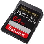 SDSDXEP-064G-GN4IN, Карта памяти SanDisk Extreme Pro SDXC UHS-II V60 U3 280/100 ...