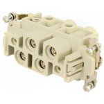 Socket contact insert, 16B, 4 pole, equipped, screw connection, with PE contact ...