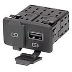68532-4462, Battery Chargers IN-VEH DUAL PORT USB CHGR W/BKLGHT & CVR