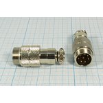 Разъем микрофонный MIC16 вилка, контакты 8P, монтаж на кабель, М16, MC901-8P