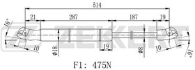 GF-2282, Амортизатор багажника Nissan Murano (Z51) 07- Zekkert