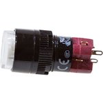 D16LAR1-1ABKW, кнопка с фиксацией и LED подсветкой белая 250В 5А