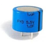 FYD0H104ZF, Суперконденсатор, THT, 0,1Ф, 5,5ВDC, -20-80%, Корпус: d13x8,5мм