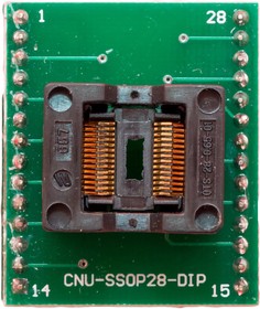 Фото 1/4 Адаптер DIP28-SSOP28 ZIF для программатора