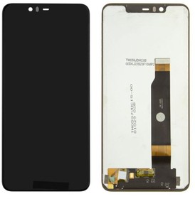 Дисплей (экран) в сборе с тачскрином для Nokia 5.1 Plus черный (Premium LCD)