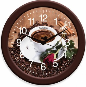 Кварцевые настенные часы модель ЕС-101 кофе 009474