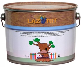Декоративное покрытие для дерева Lazurit белый, 9 л 74031