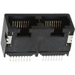 44193-0003, Modular Connectors / Ethernet Connectors 8POS R/A SMT 2 PORTS LOW PROFILE