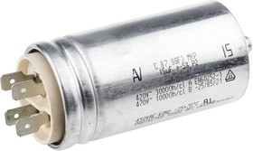 Фото 1/2 15μF Polypropylene Capacitor PP 500V ac ±5% Tolerance Chassis Mount C87 Series