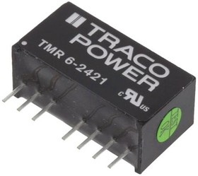 Фото 1/2 TMR 6-2421, Isolated DC/DC Converters - Through Hole Product Type: DC/DC; Package Style: SIP; Output Power (W): 6; Input Voltage: 18-36 VDC;