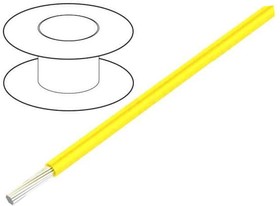 Фото 1/2 2842/7 YL001, Hook-up Wire 28AWG 7/36 PTFE 1000ft SPOOL YELLOW