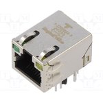 1-2250024-1, Socket; RJ45; PIN: 8; shielded,with LED; Layout: 8p8c; THT; angled