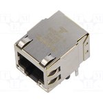 6605444-6, Socket; RJ45; PIN: 8; shielded,with LED; Layout: 8p8c; THT; angled