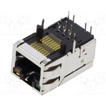 SI-50154-F, Socket; RJ45; PIN: 8; shielded,with LED; Layout: 8p8c; THT; angled