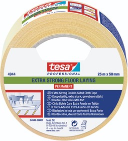 Фото 1/2 04944-00001-11, White Cloth 25m Floor Tape, 0.2mm Thickness