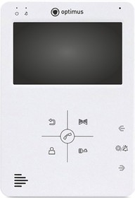 Фото 1/10 Монитор видеодомофона Optimus VM-4.0 (белый)