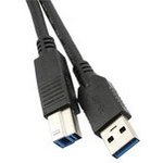 3023003-01M, Cable Assembly 1m USB 3.0 Type A to USB 3.0 Type B 9 to 9 POS M-M ...