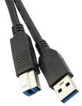 3023003-01M, Cable Assembly 1m USB 3.0 Type A to USB 3.0 Type B 9 to 9 POS M-M 24-30AWG