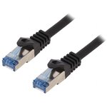 CQ4043S, Patch cord; S/FTP; 6a; stranded; Cu; LSZH; black; 1.5m; 26AWG
