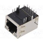2250013-4, Socket; RJ45; PIN: 8; shielded,with LED; Layout: 8p8c; THT; angled