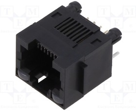 MTJ-88DX1-LP, Socket; RJ45; PIN: 8; with LED; Layout: 8p8c; on PCBs,PCB snap; THT
