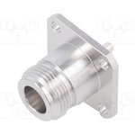 J01021B0008, Socket; N; female; straight; 50?; soldering; PTFE; silver plated