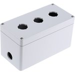 03231000.B27, Light Grey Plastic Euromas Push Button Enclosure - 3 Hole 22mm Diameter