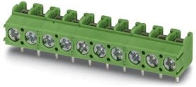 Фото 1/2 PCB terminal, 3 pole, pitch 5 mm, AWG 26-14, 17.5 A, screw connection, green, 1935323