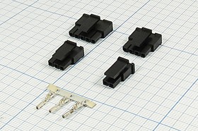 Разъем питания MF3 вилка, контакты 1x 4, шаг P3.0, монтаж на кабель, MF3-1x04F, 4P