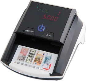 Фото 1/10 Детектор банкнот MERTECH D-20A LED, автоматический, ИК-, магнитная детекция, с АКБ, черный, 5043