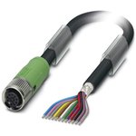 1430129, Female 12 way M12 to Sensor Actuator Cable, 1.5m