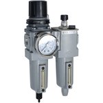 P32CA14SEMNGLNW, G 1/2 FRL, Manual Drain, 5µ Filtration Size - With Pressure Gauge