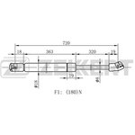 gf-1113, Пружина газовая капота Audi A6 III 04- Audi A6 Allroad III 06-