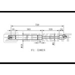 gf-1113, Пружина газовая капота Audi A6 III 04- Audi A6 Allroad III 06-