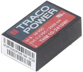 Фото 1/3 THM 10-2410WI, Isolated DC/DC Converters - Through Hole Product Type: DC/DC; Package Style: DIP-24; Output Power (W): 10; Input Voltage: 9-3