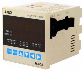Фото 1/2 H8DA 12-48V AC/DC, Счетчик: электронный, LED x2, импульсы/время, SPDT, IN 1: NPN, PNP
