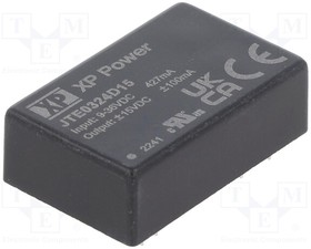 JTE0324D15, Isolated DC/DC Converters - Through Hole DC-DC, 3W, 4:1 INPUT, 24 P DIP, 2 OUTPUTS