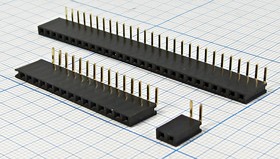 Гнездо на плату, шаг 2.54мм, однорядное, угловое PBS-R-1x25, 25 контактов, PBS-25R; №1152 гн PBS-R-1x25\P2,54\ 25P\угл\плат\PBS-25R