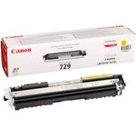 Canon Cartridge 729Y 4367B002 Тонер картридж для LBP 7010C, Желтый, 1000стр.