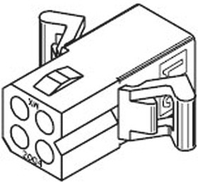 Фото 1/2 03-06-1044, STANDARD .062" Female Connector Housing, 3.68mm Pitch, 4 Way, 2 Row