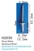 H2030GM, Клипса для крепления внутренней обшивки а/м GM металлическая (100шт/уп.)