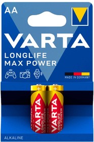 Фото 1/2 Батарея Varta LongLife Max Power LR6 Alkaline AA (2шт) блистер