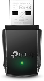 Фото 1/10 TP-Link ARCHER T3U Сетевой адаптер USB 3.0; диапазоны Wi-Fi: 2.4ГГц / 5ГГц