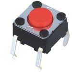 B3F1006, Switch Tactile N.O. SPST Flat Round Button PC Pins 0.05A 24VDC 4.9N ...
