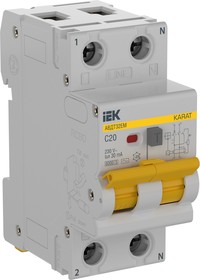 KA-VD14-1-020-C-030-AC, KARAT Выключатель автоматический дифференциального тока АВДТ32EM 1P C20 30мА тип AC IEK
