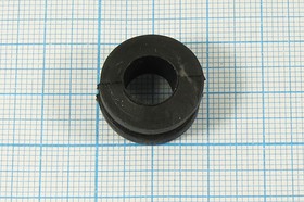 Фото 1/2 Изоляционная втулка проходная 10x14x3, материал резина, черный, NI 10x10
